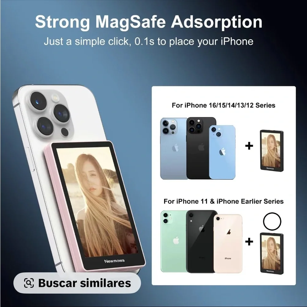 Magnetic Phone Vlog Selfie Screen - White